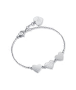 BRACCIALE IN ACCIAIO CON CUORI E GLITTER