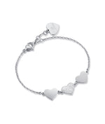 BRACCIALE IN ACCIAIO CON CUORI E GLITTER