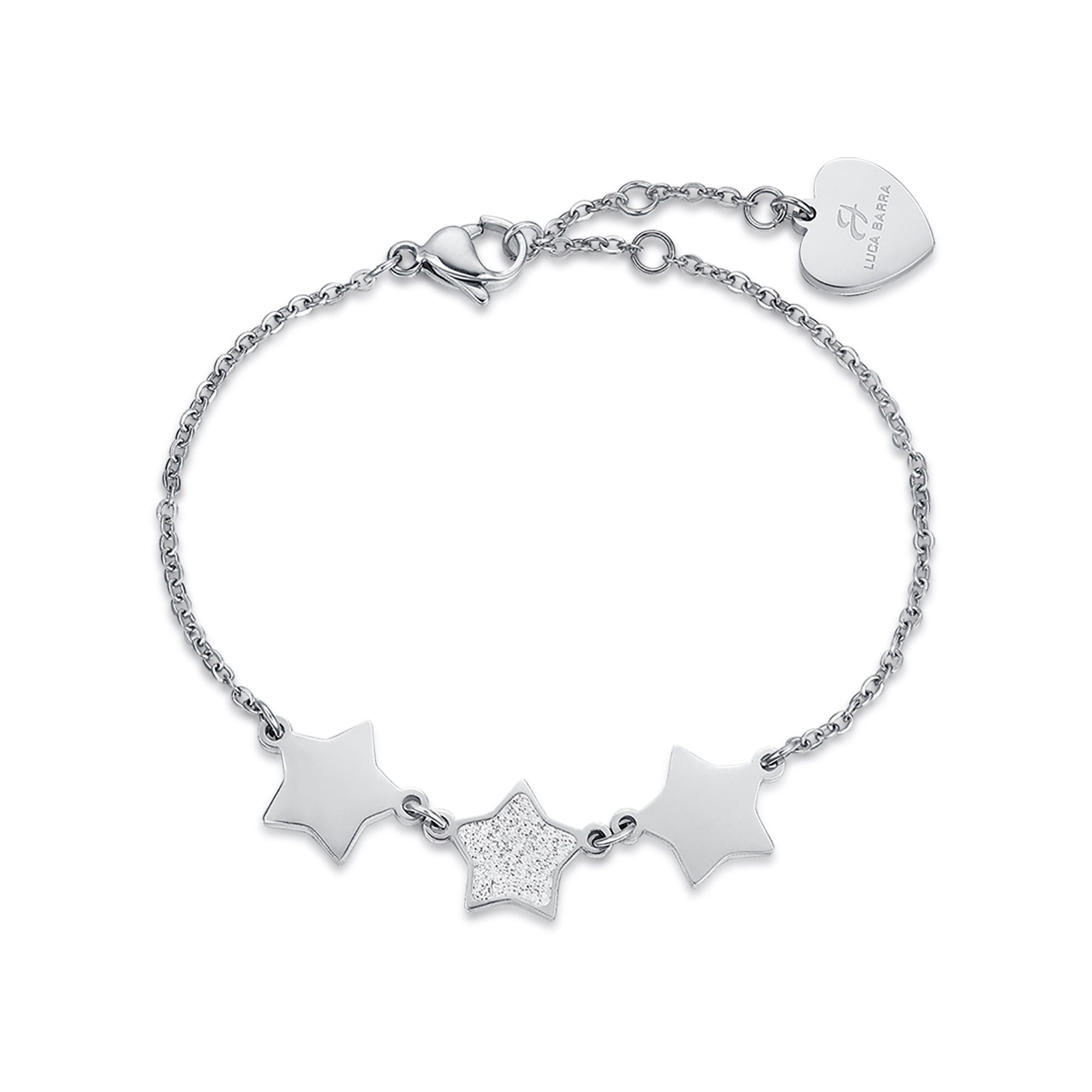 BRACCIALE IN ACCIAIO CON STELLE E GLITTER
