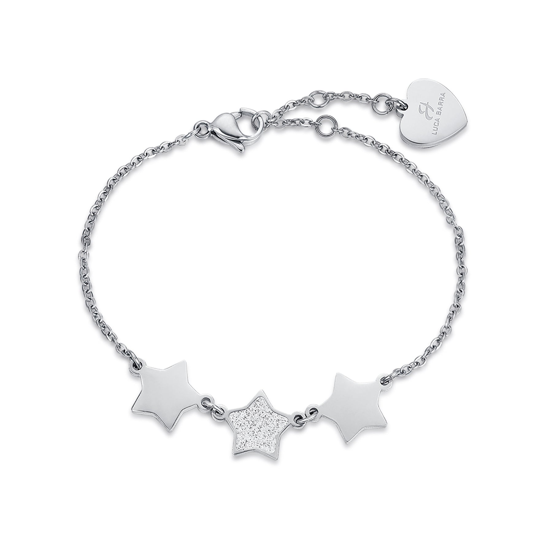 BRACCIALE IN ACCIAIO CON STELLE E GLITTER