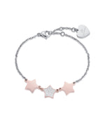 BRACCIALE IN ACCIAIO CON STELLE IP ROSE E GLITTER