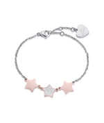BRACCIALE IN ACCIAIO CON STELLE IP ROSE E GLITTER