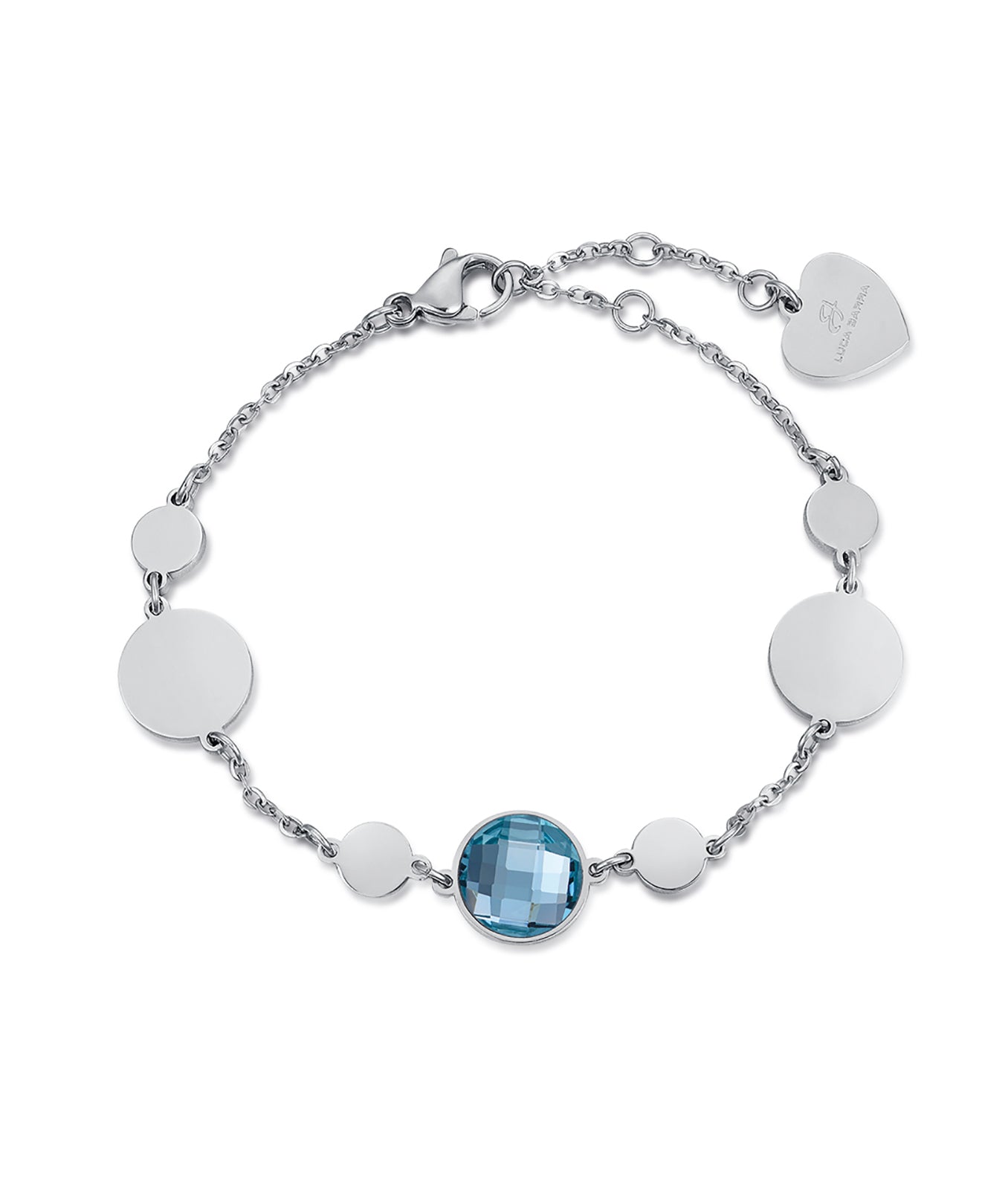 BRACCIALE IN ACCIAIO CON PIETRE ACQUAMARINA