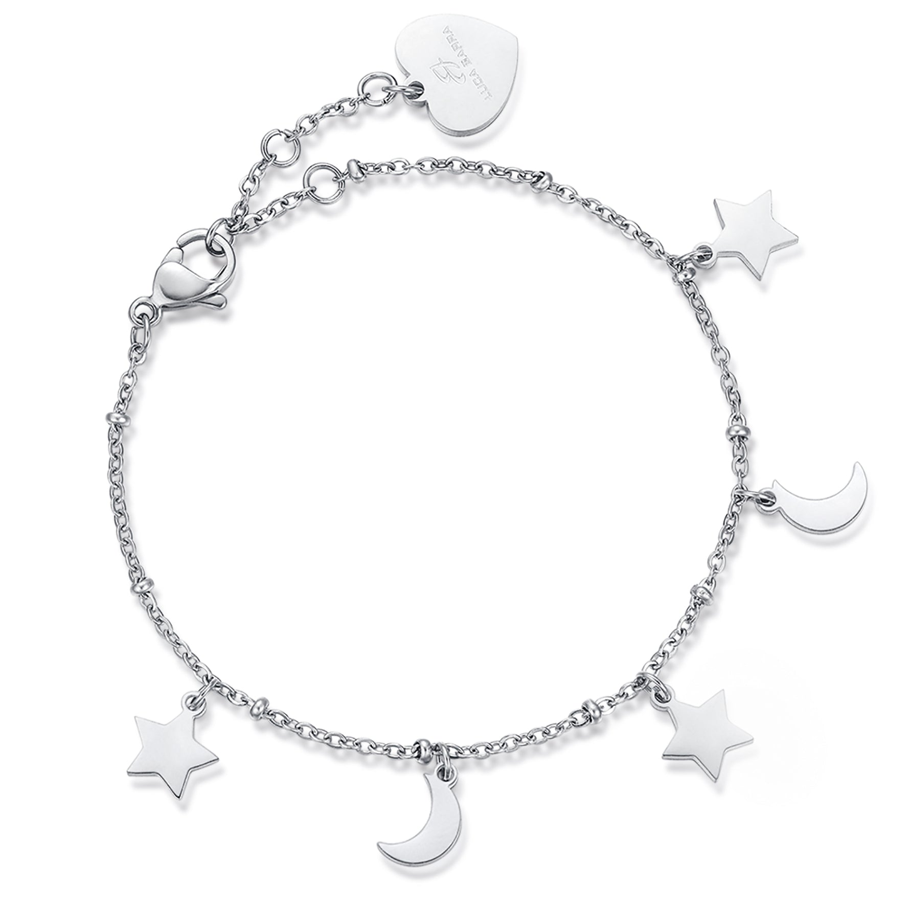 BRACCIALE IN ACCIAIO CON STELLE E LUNE