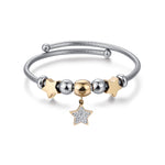 BRACCIALE IN ACCIAIO CON STELLA IP GOLD CON CRISTALLI BIANCHI E STELLE IP GOLD