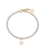 BRACCIALE IN ACCIAIO IP GOLD CON STELLA E CRISTALLI BIANCHI
