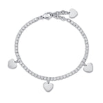 BRACCIALE IN ACCIAIO CON CUORI E CRISTALLI BIANCHI