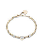 BRACCIALE IN ACCIAIO IP GOLD CON CUORE CON CRISTALLI BIANCHI