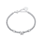 BRACCIALE IN ACCIAIO CON FARFALLA CON CRISTALLI BIANCHI