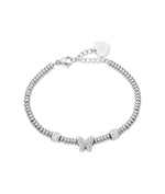 BRACCIALE IN ACCIAIO CON FARFALLA CON CRISTALLI BIANCHI