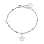 BRACCIALE IN ACCIAIO CON STELLE CON CRISTALLI BIANCHI