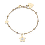 BRACCIALE IN ACCIAIO IP GOLD CON STELLE CON CRISTALLI BIANCHI