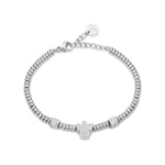 BRACCIALE IN ACCIAIO CON ANGELO CON CRISTALLI BIANCHI