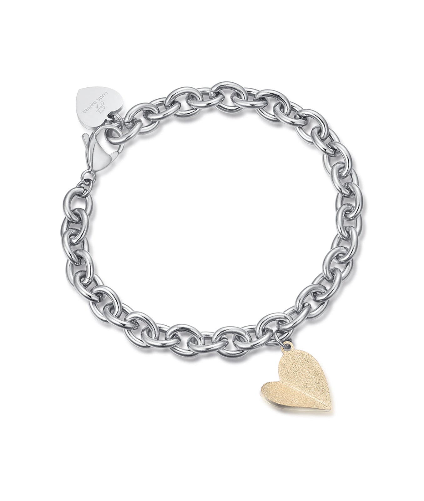 BRACCIALE IN ACCIAIO CON CUORE IP GOLD