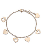 BRACCIALE IN ACCIAIO IP GOLD CON CUORI