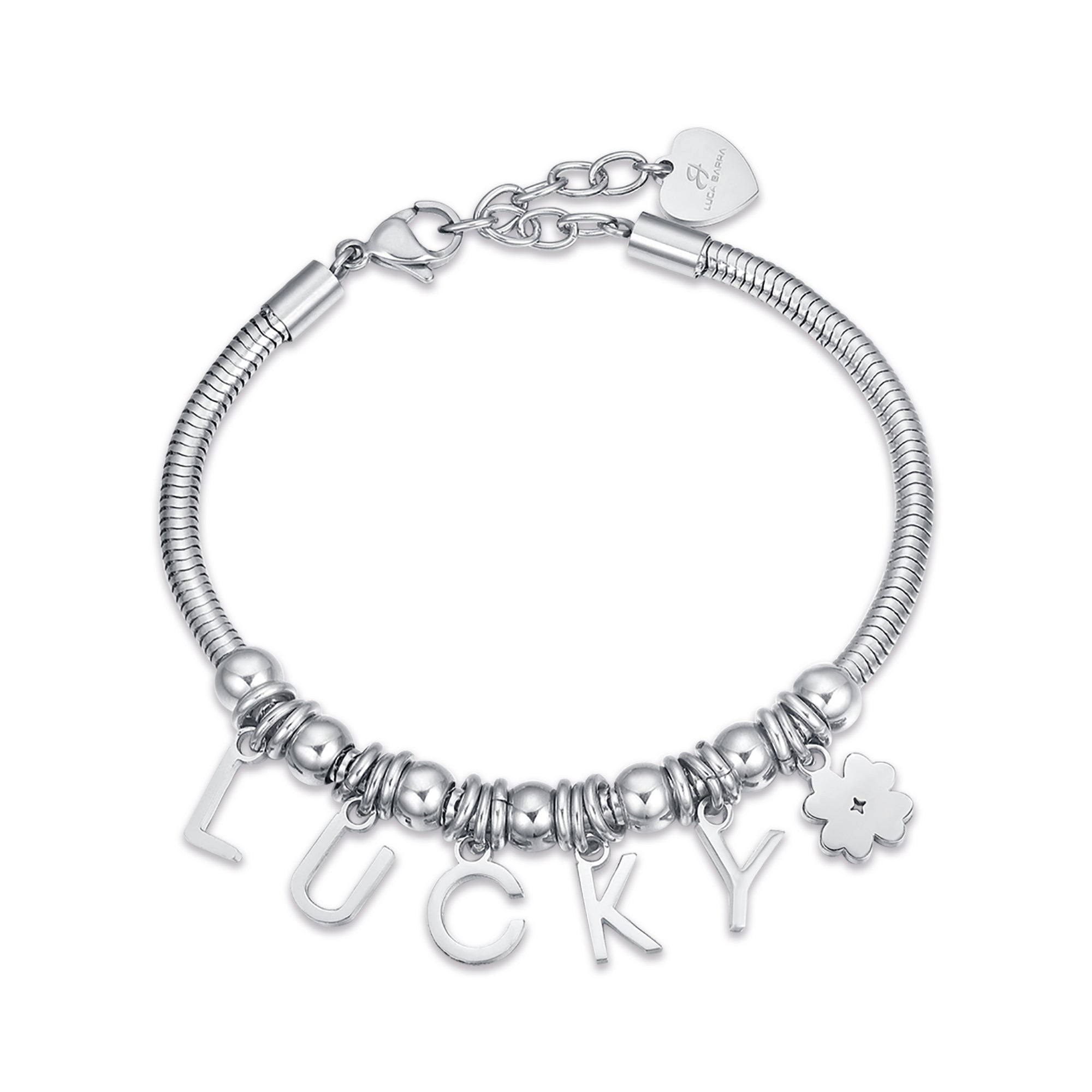 BRACCIALE IN ACCIAIO CON CHARMS LUCKY