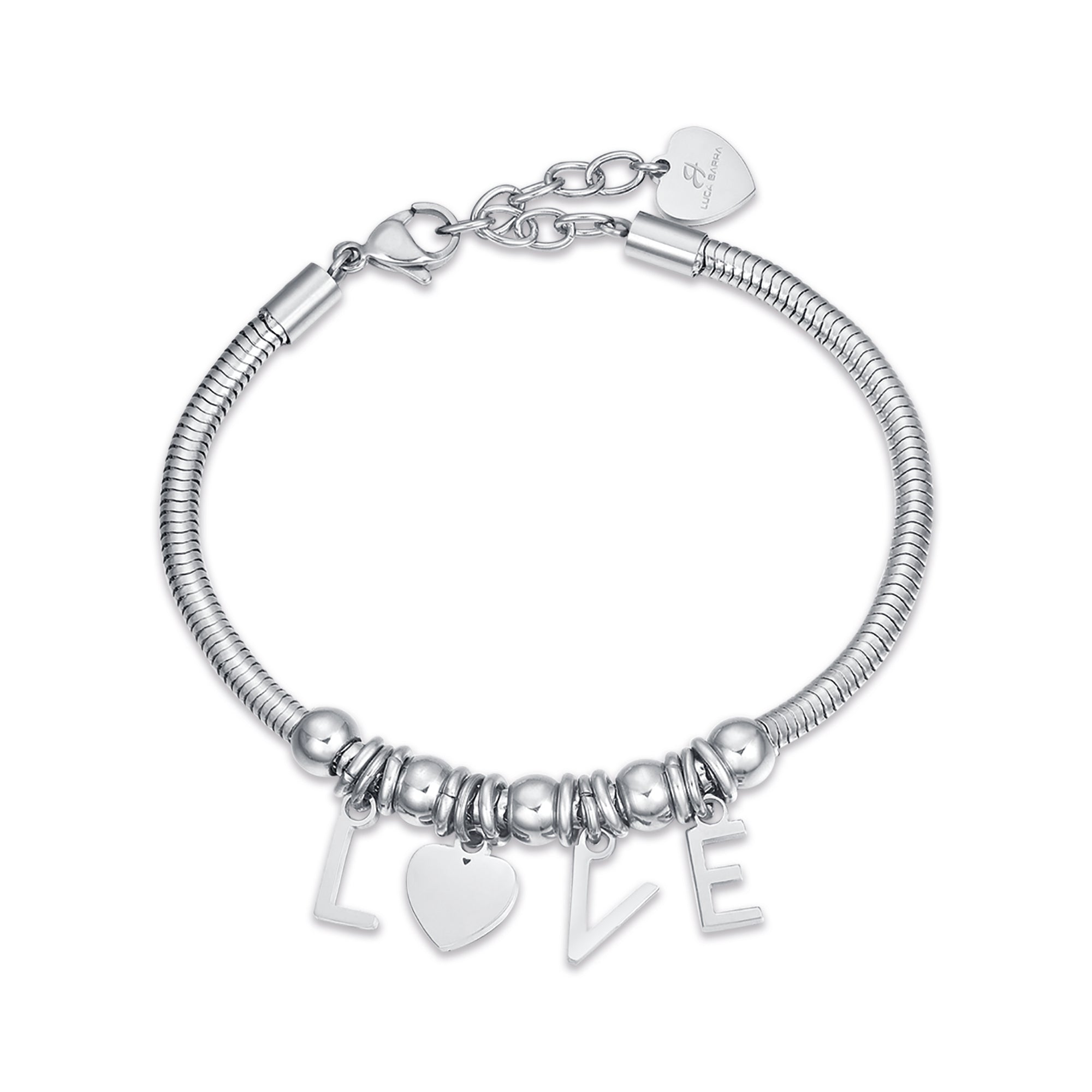 BRACCIALE IN ACCIAIO CON CHARMS LOVE