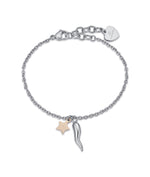 BRACCIALE IN ACCIAIO CON STELLA IN ACCIAIO IP GOLD E CORNO