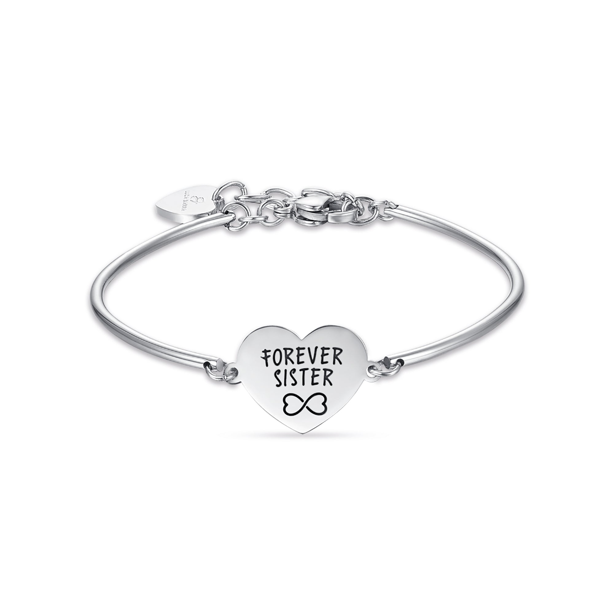 BRACCIALE IN ACCIAIO CON SCRITTA FOREVER SISTER