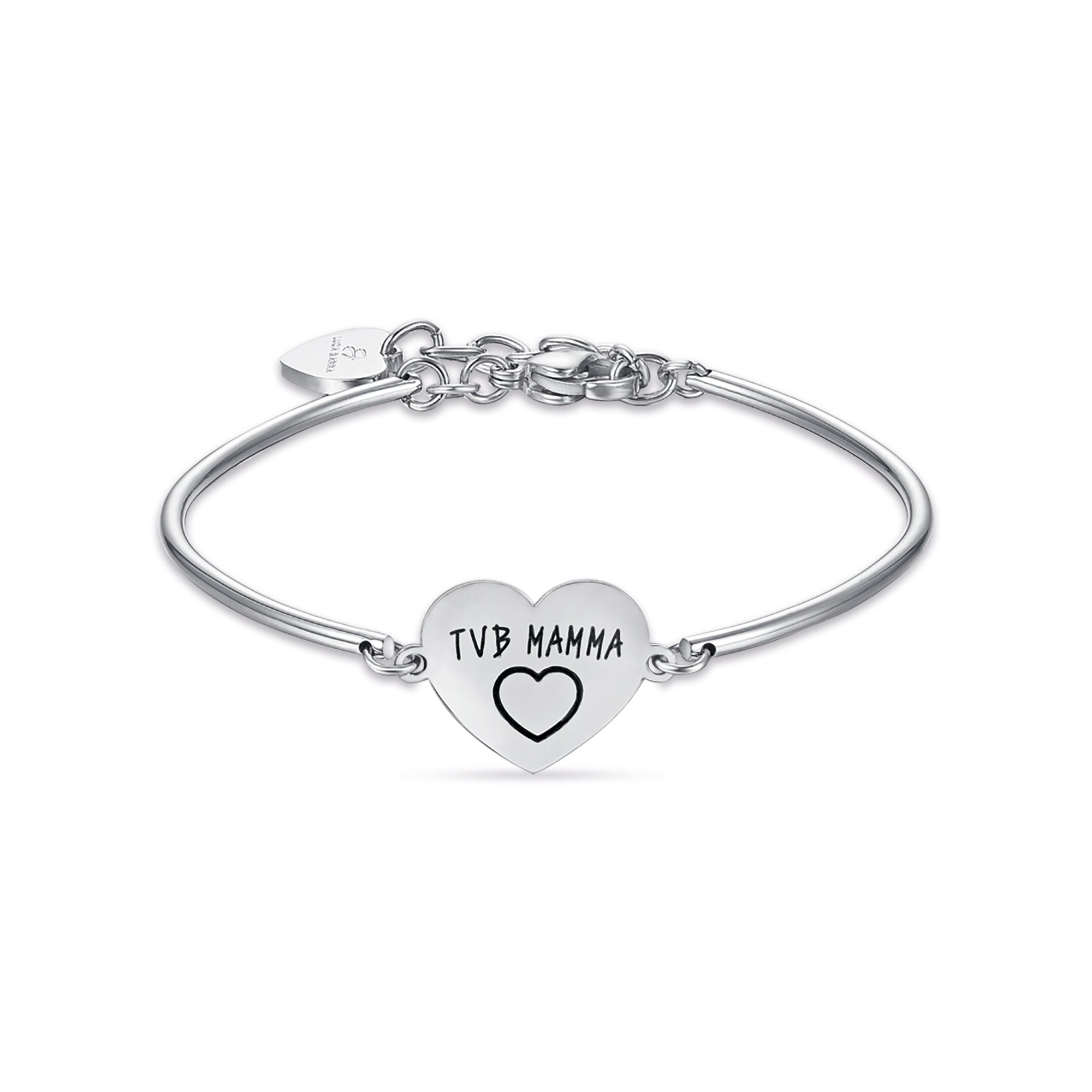 BRACCIALE IN ACCIAIO CON SCRITTA TVB MAMMA