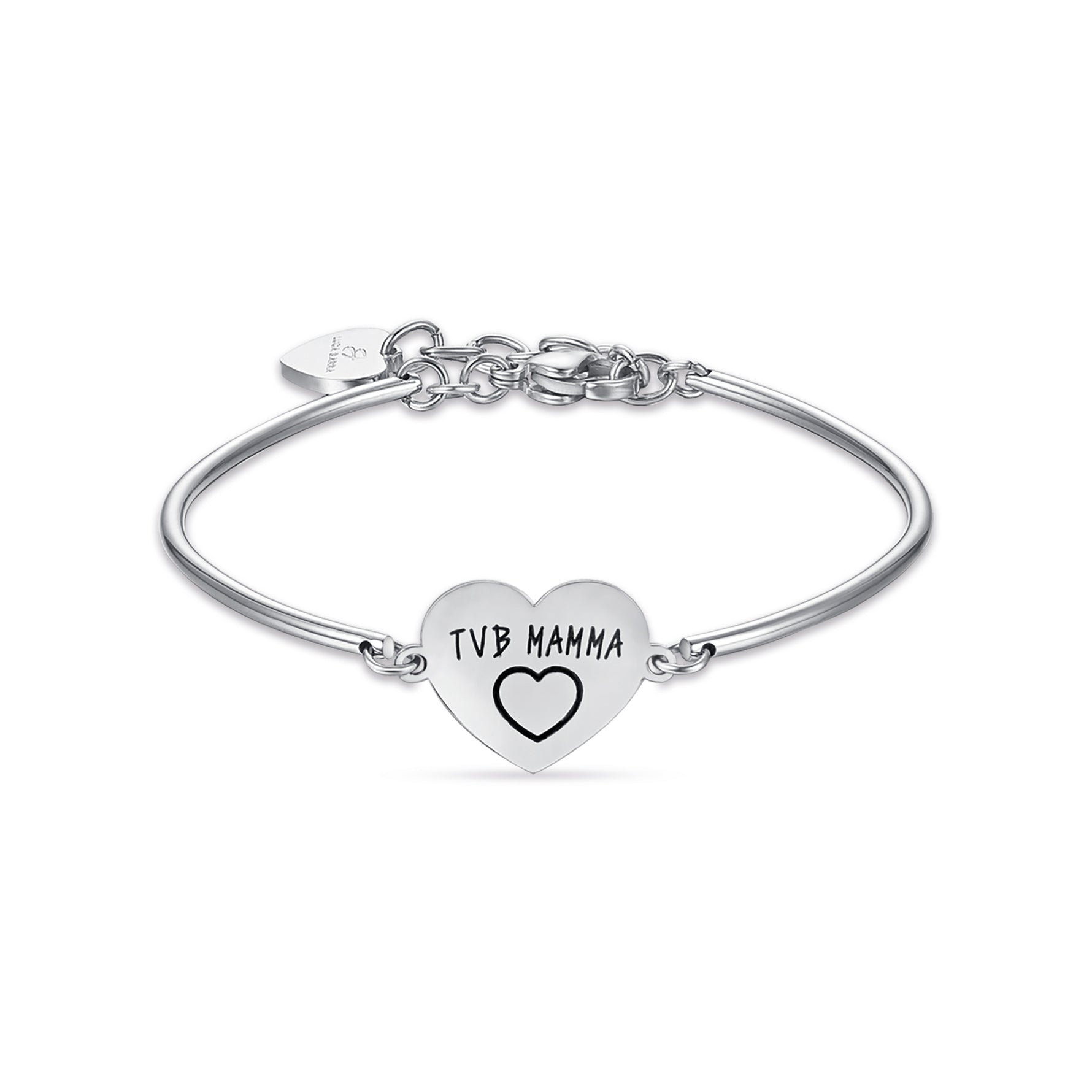 BRACCIALE IN ACCIAIO CON SCRITTA TVB MAMMA