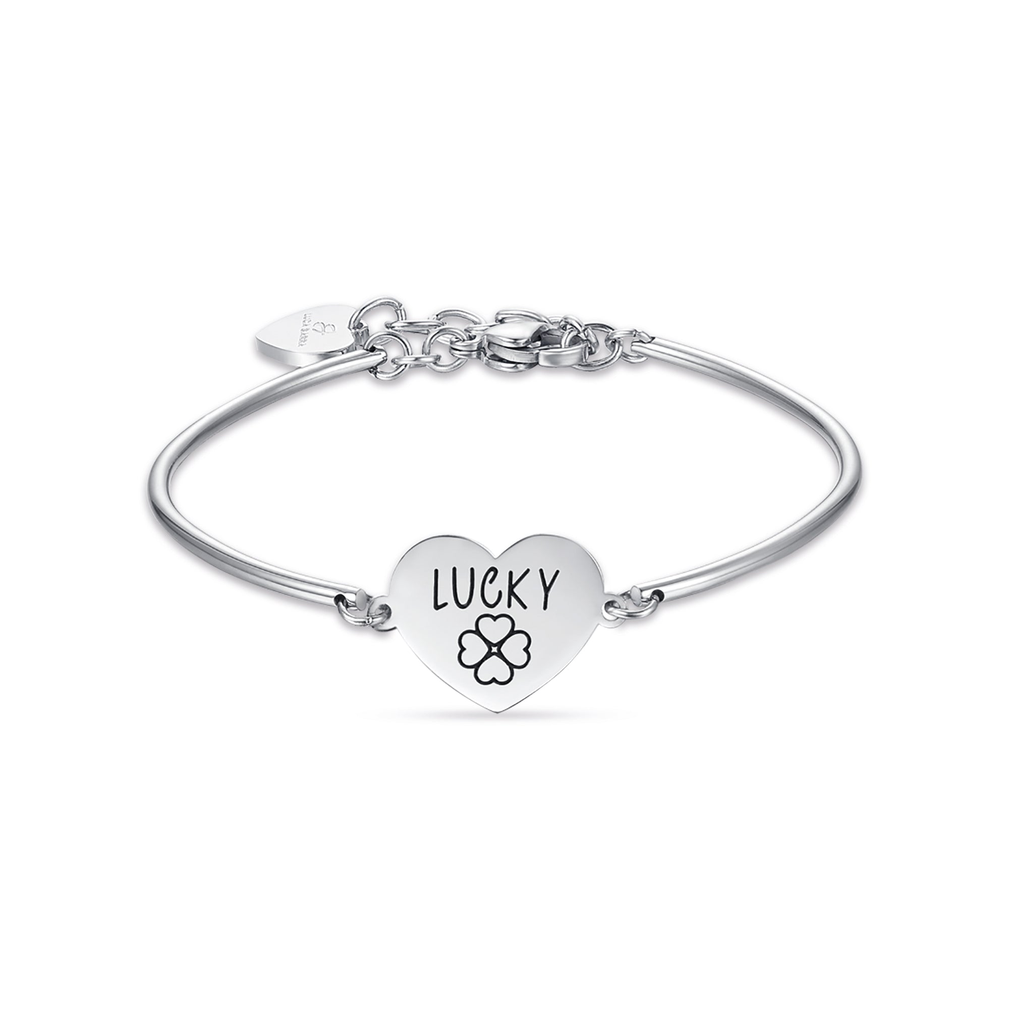 BRACCIALE DA DONNA IN ACCIAIO CON SCRITTA LUCKY