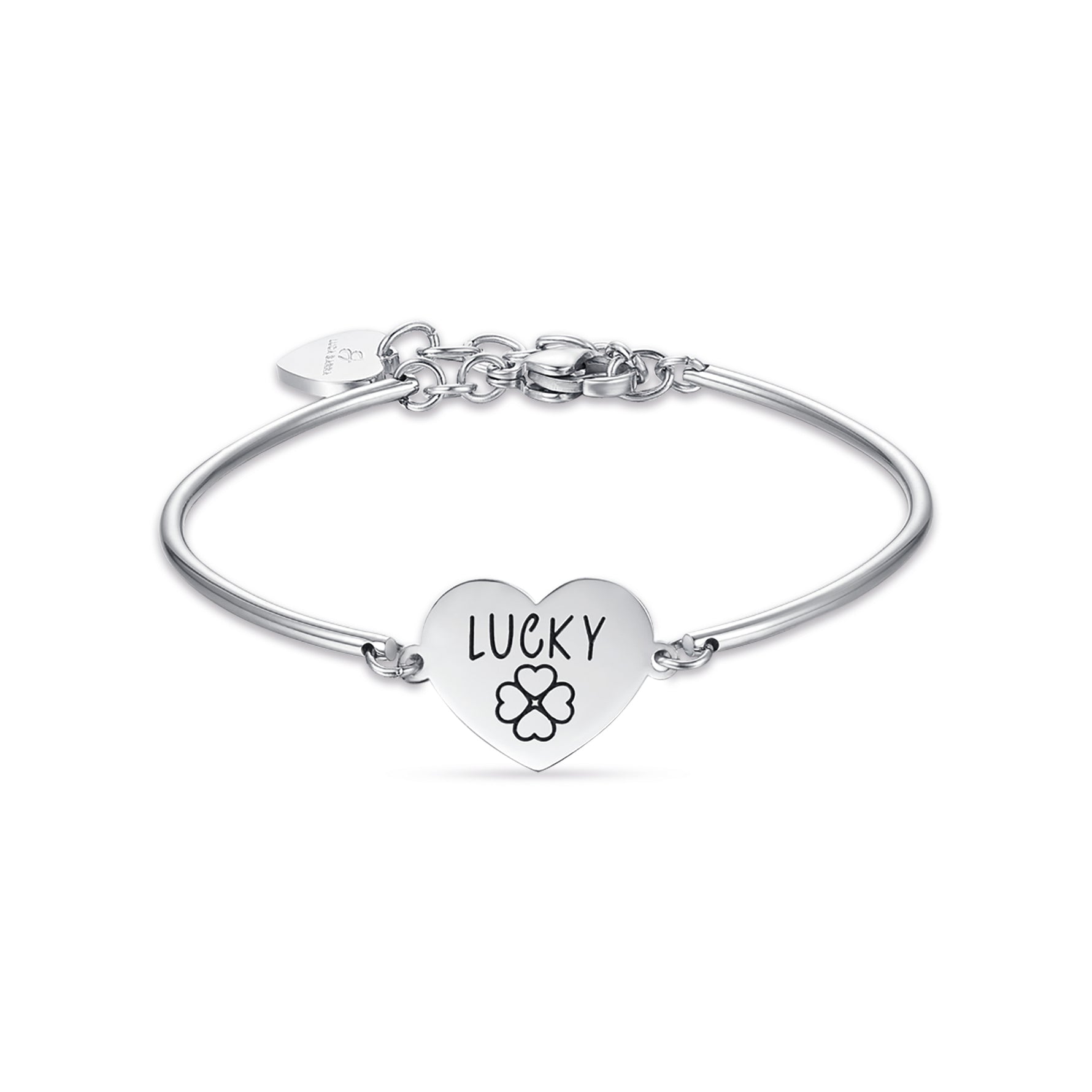 BRACCIALE DA DONNA IN ACCIAIO CON SCRITTA LUCKY