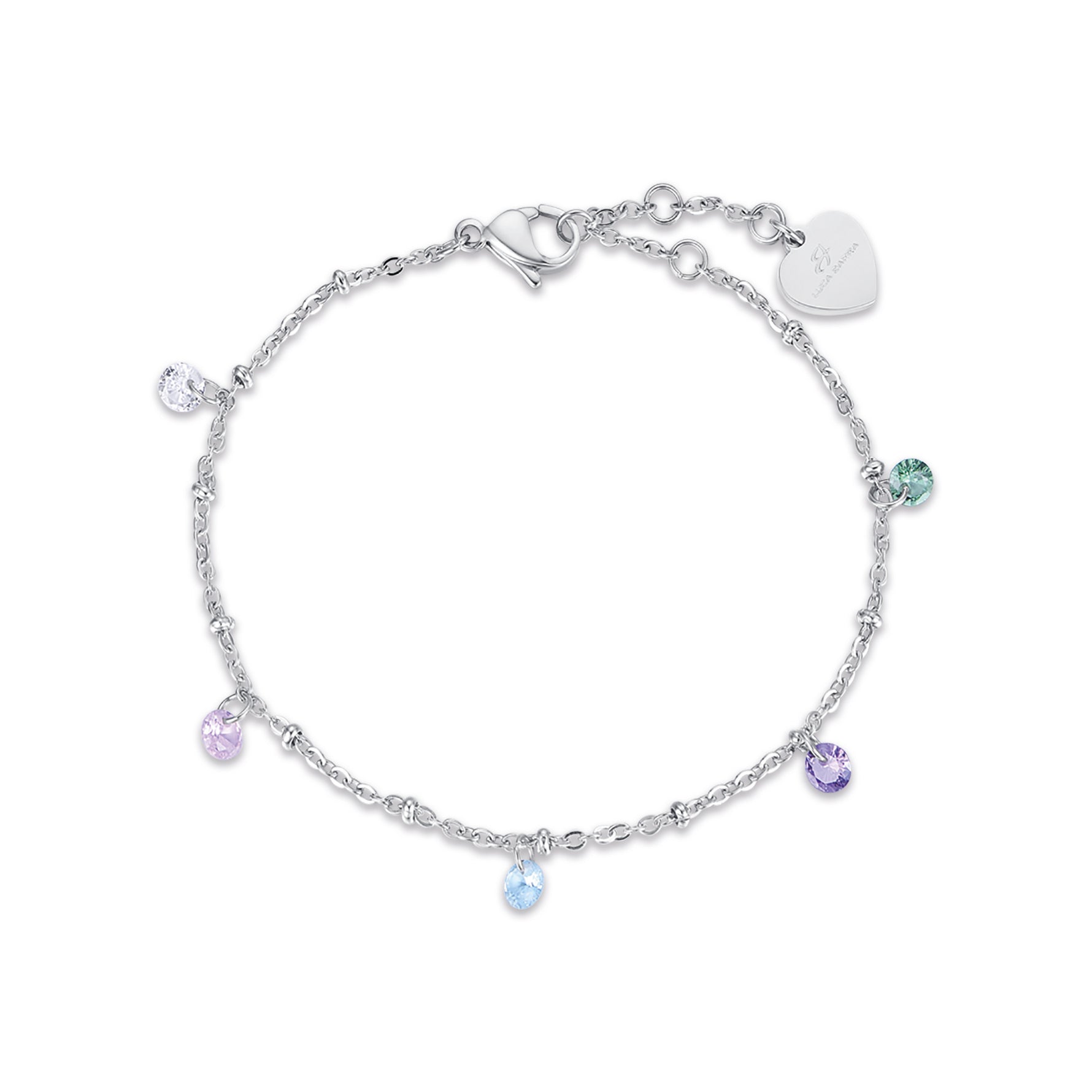 BRACCIALE IN ACCIAIO CON CRISTALLI MULTICOLOR