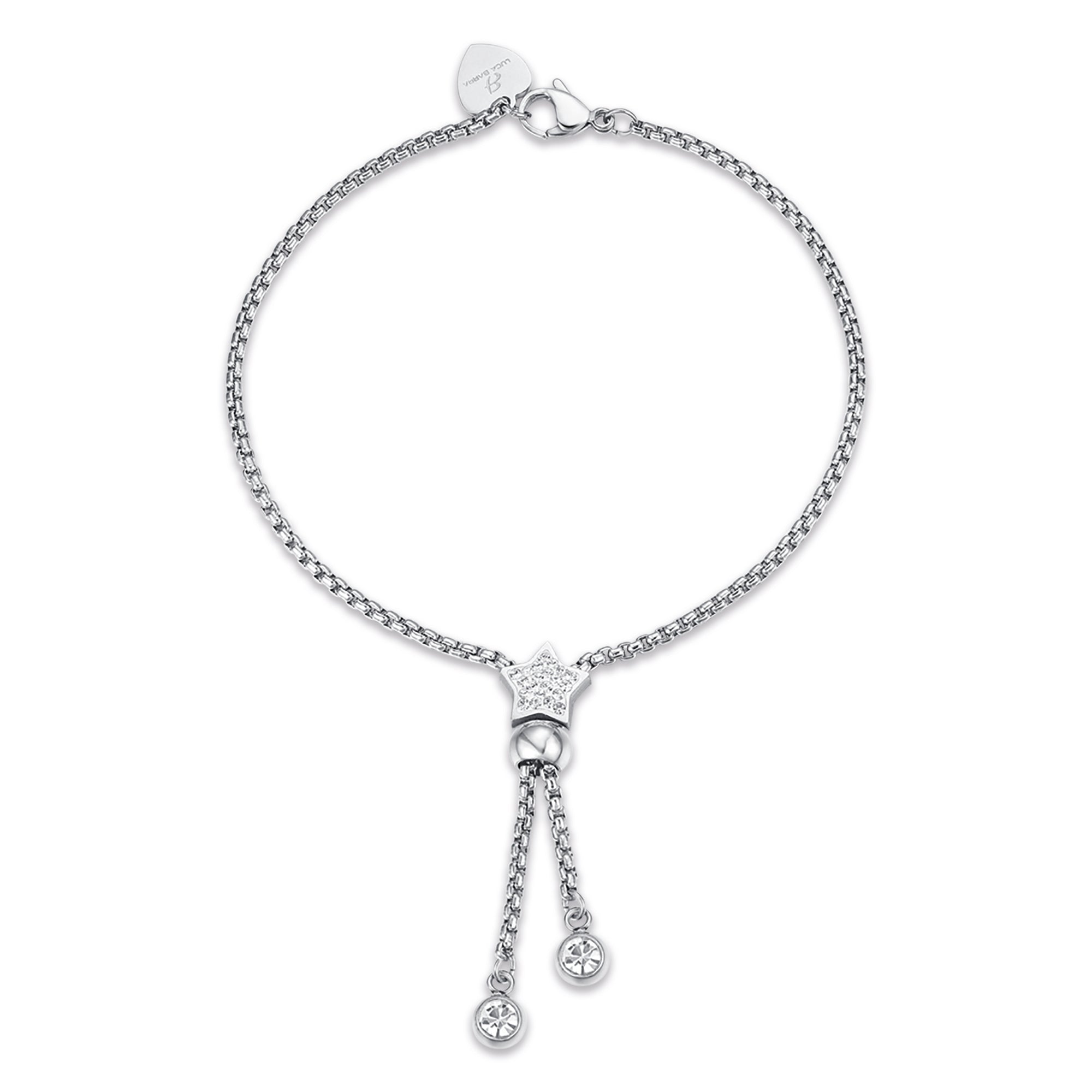 BRACCIALE IN ACCIAIO CON STELLA CON CRISTALLI BIANCHI