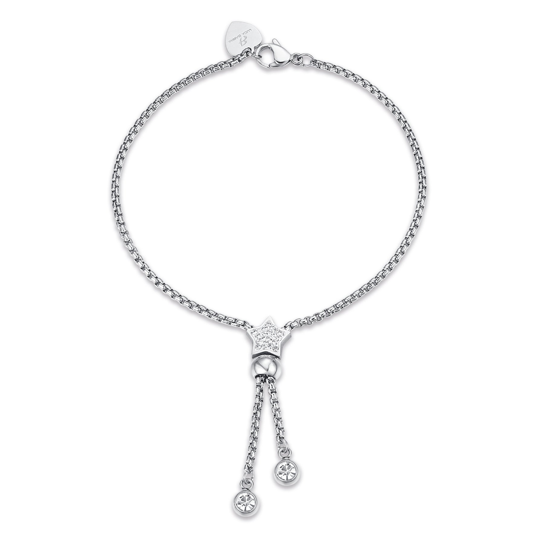 BRACCIALE IN ACCIAIO CON STELLA CON CRISTALLI BIANCHI