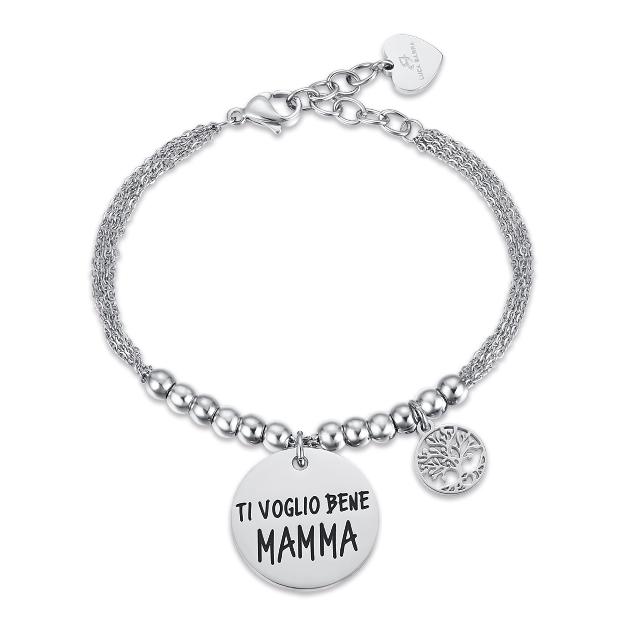 BRACCIALE DA DONNA IN ACCIAIO TI VOGLIO BENE MAMMA