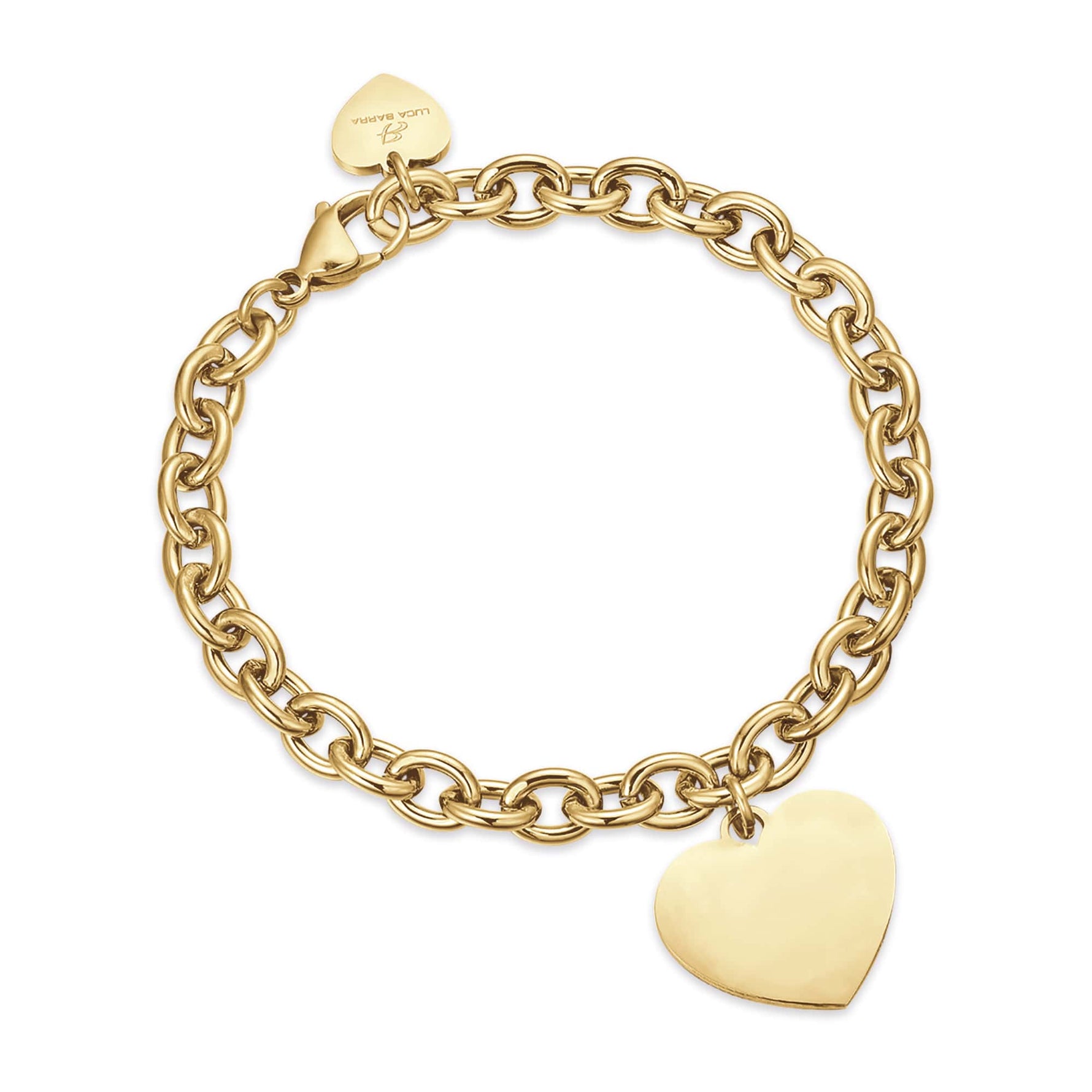 BRACCIALE DA DONNA IN ACCIAIO DORATO CON CUORE