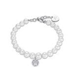BRACCIALE DA DONNA IN ACCIAIO CON PERLE BIANCHE E ALBERO DELLA VITA