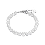 BRACCIALE DA DONNA IN ACCIAIO CON PERLE BIANCHE