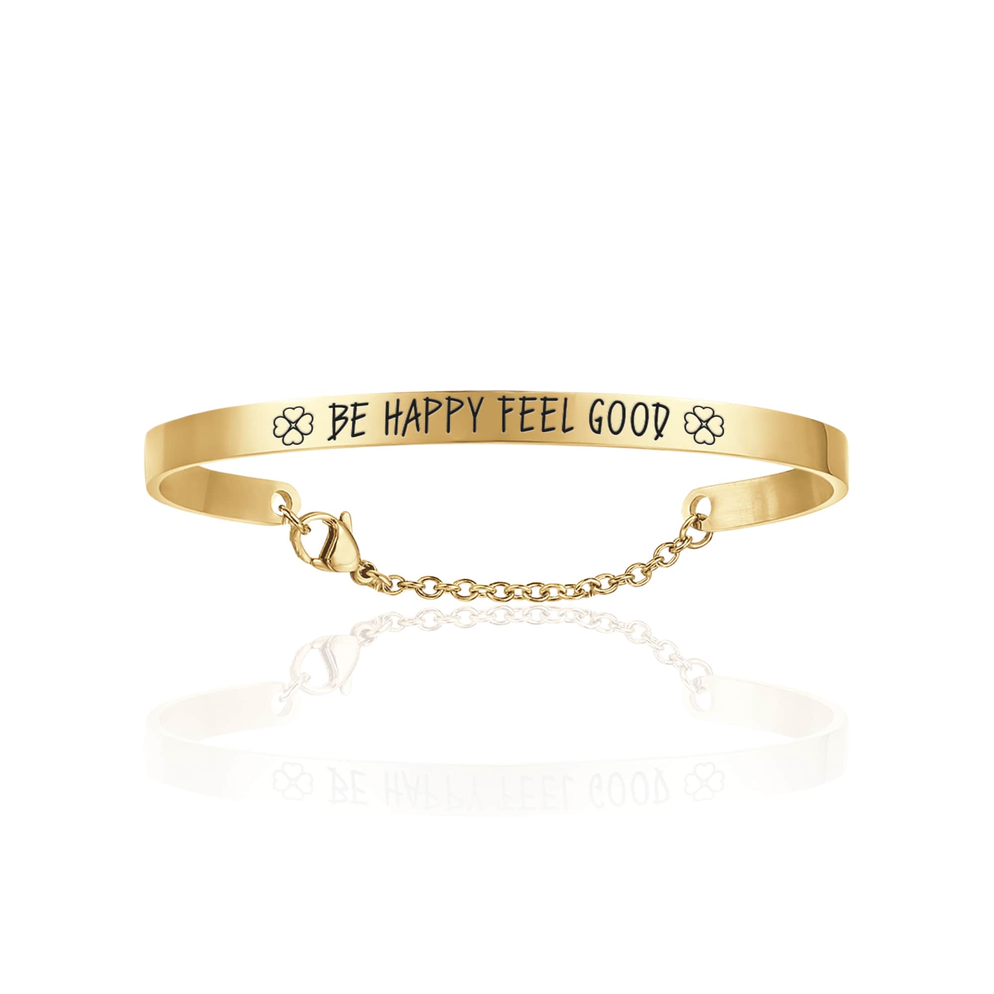 BRACCIALE DA DONNA IN ACCIAIO DORATO BE HAPPY FEEL GOOD