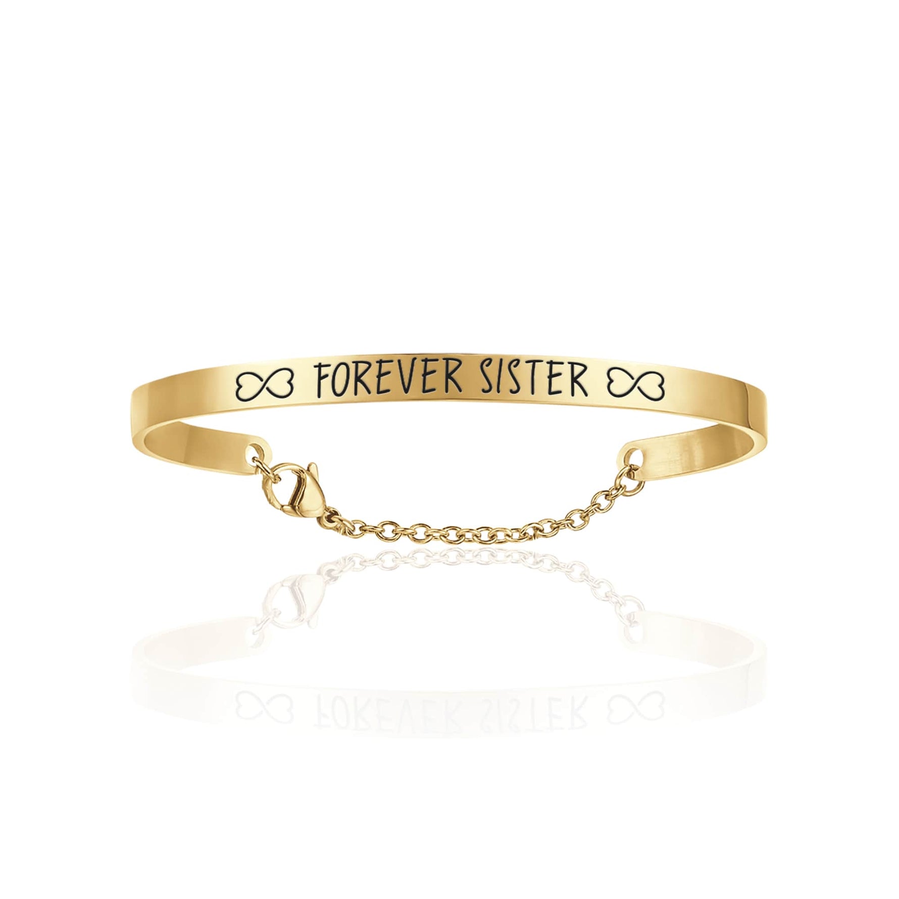 BRACCIALE DA DONNA IN ACCIAIO DORATO CON FOREVER SISTER