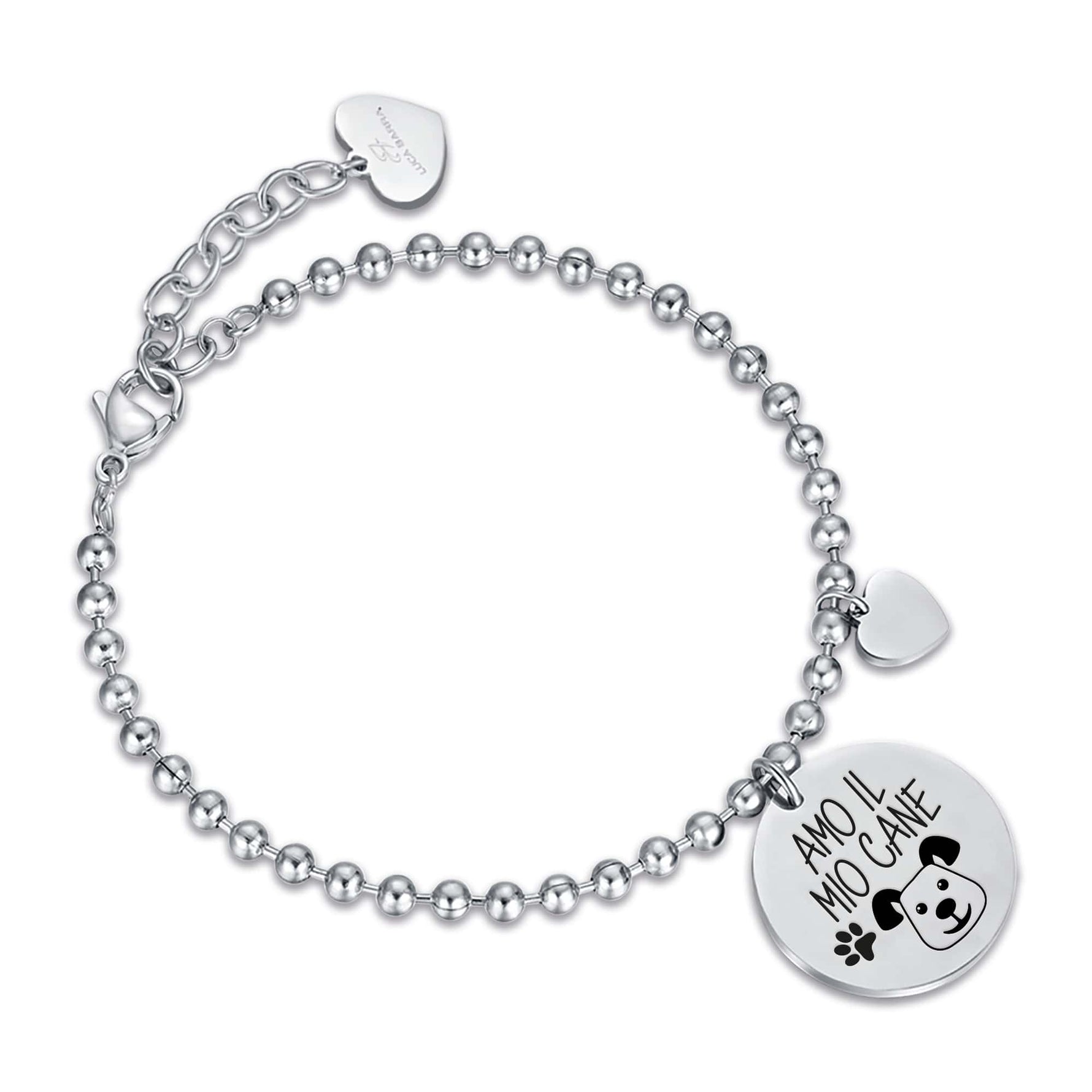 BRACCIALE DA DONNA IN ACCIAIO AMO IL MIO CANE