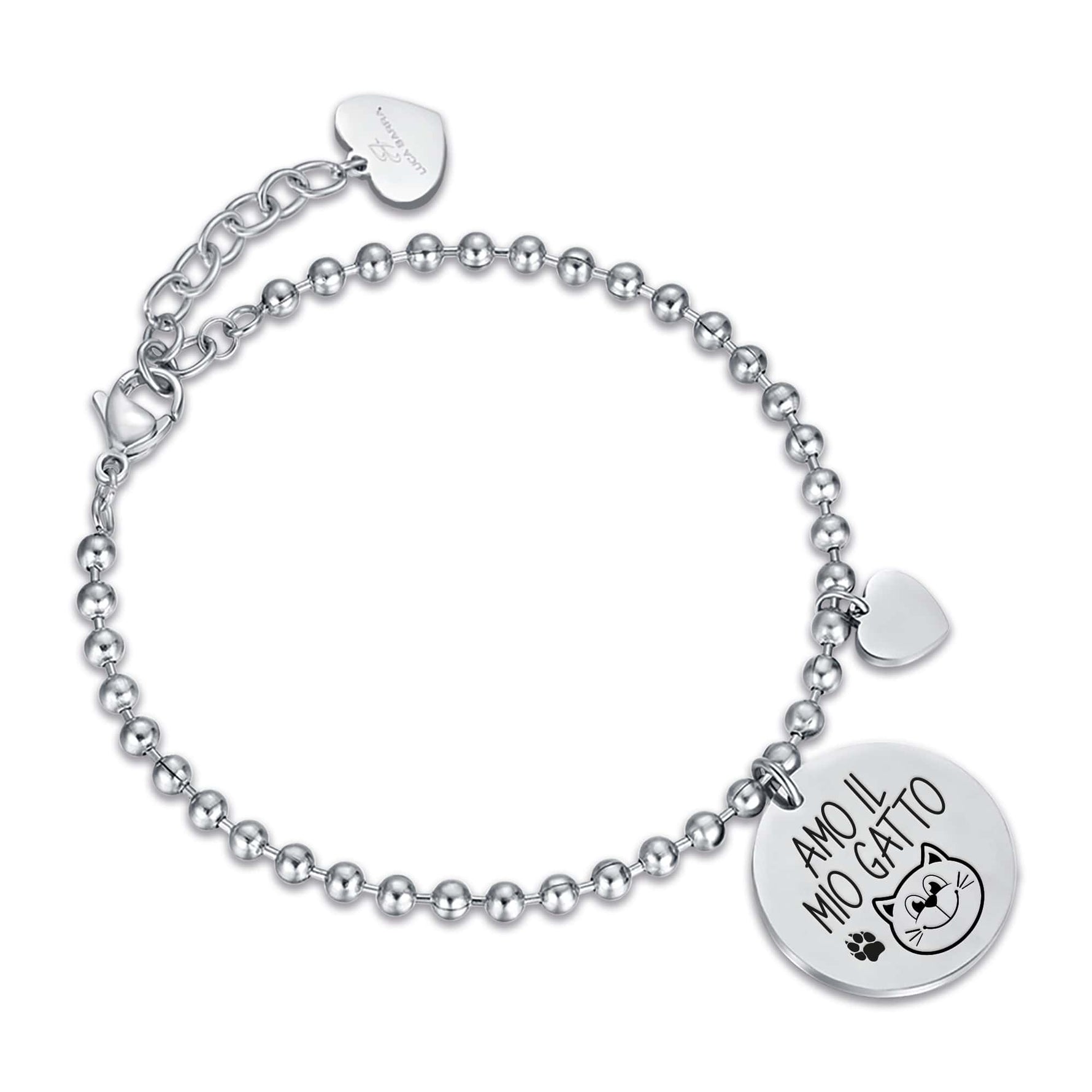 BRACCIALE DA DONNA IN ACCIAIO AMO IL MIO GATTO