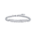 BRACCIALE DA DONNA IN ACCIAIO AMORE CON CRISTALLI BIANCHI