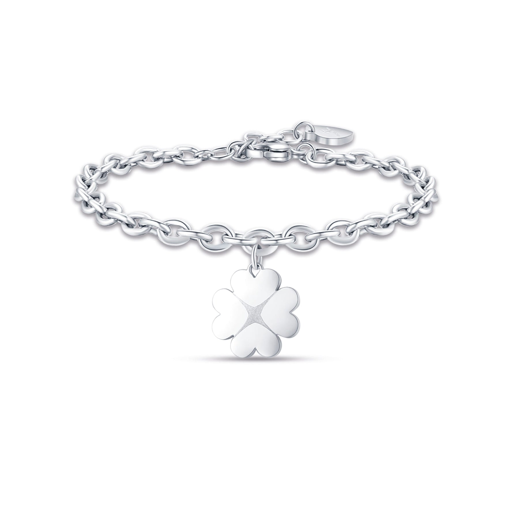BRACCIALE DA DONNA IN ACCIAIO CON QUADRIFOGLIO
