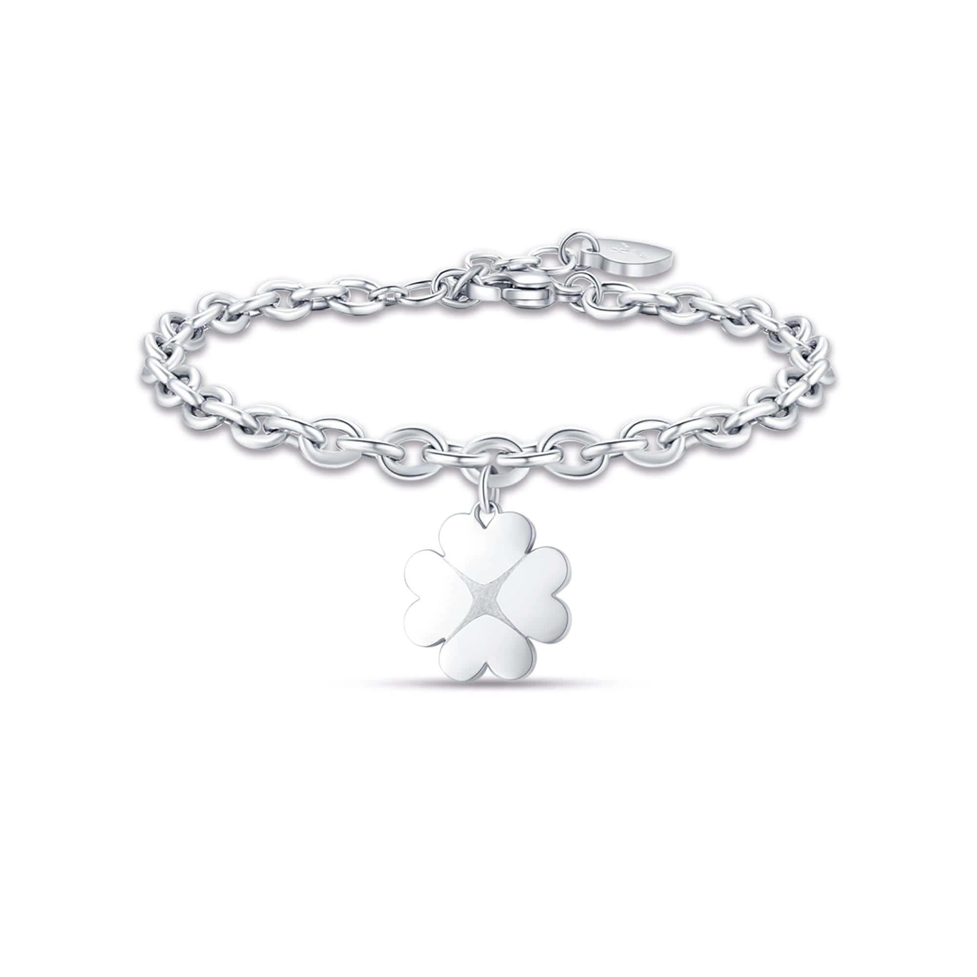 BRACCIALE DA DONNA IN ACCIAIO CON QUADRIFOGLIO