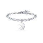 BRACCIALE DA DONNA IN ACCIAIO CON QUADRIFOGLIO
