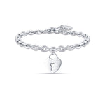 BRACCIALE DA DONNA IN ACCIAIO CON CUORE LUCCHETTO