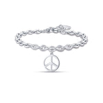 BRACCIALE DA DONNA IN ACCIAIO CON SIMBOLO PACE