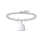 BRACCIALE DA DONNA IN ACCIAIO CON UNICORNO