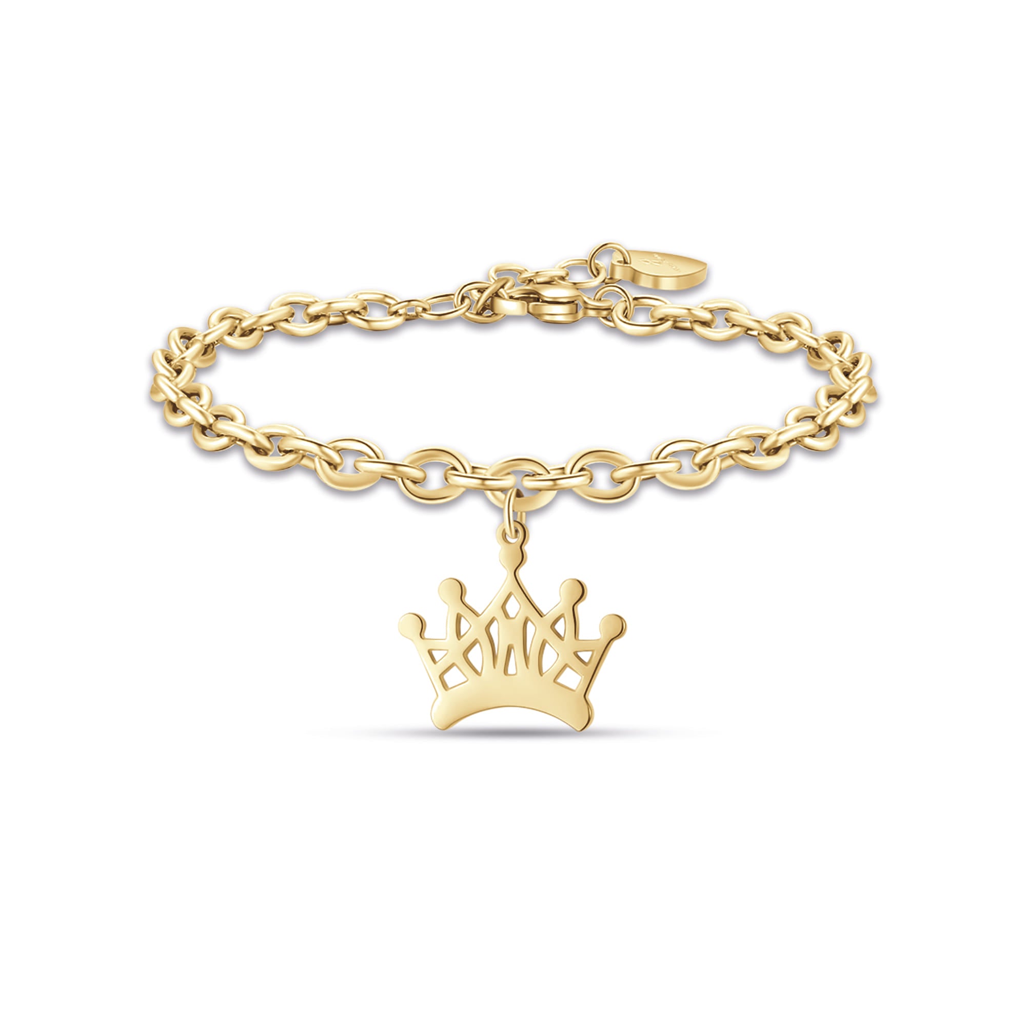 BRACCIALE DA DONNA IN ACCIAIO DORATO CON CORONA