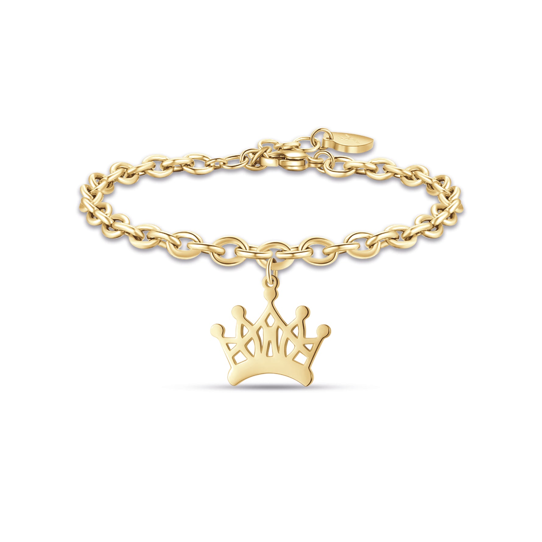 BRACCIALE DA DONNA IN ACCIAIO DORATO CON CORONA