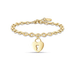 BRACCIALE DA DONNA IN ACCIAIO DORATO CON CUORE LUCCHETTO