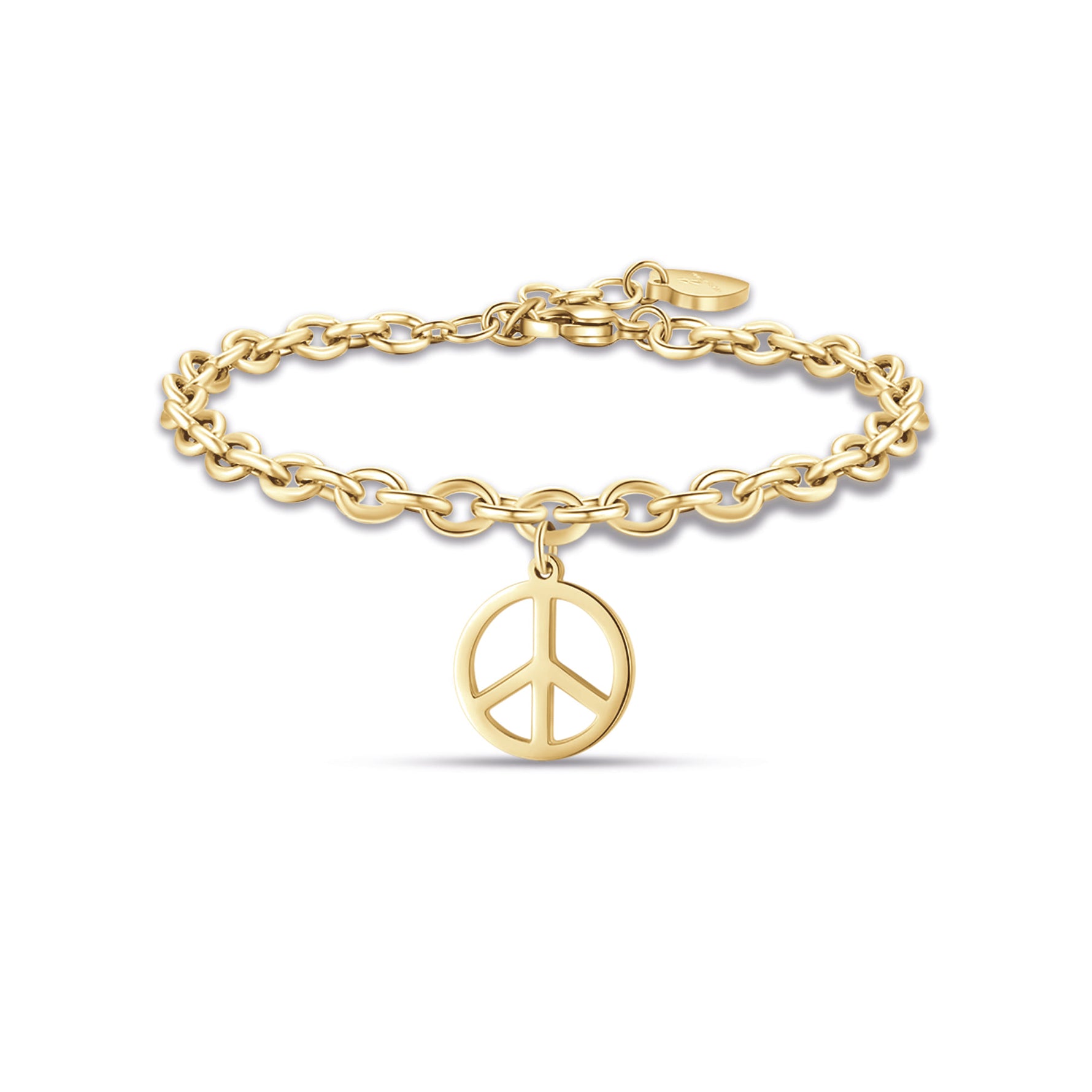 BRACCIALE DA DONNA IN ACCIAIO DORATO CON SIMBOLO PACE