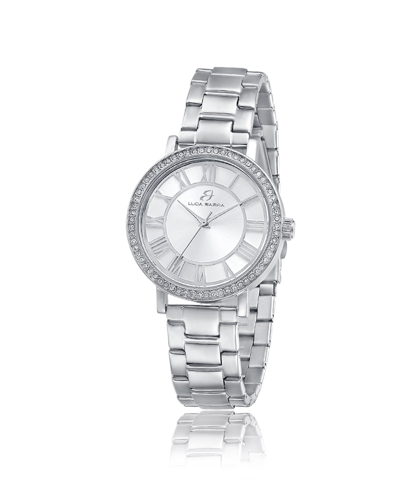 OROLOGIO IN ACCIAIO CON QUADRANTE SILVER BRACCIALE IN ACCIAIO